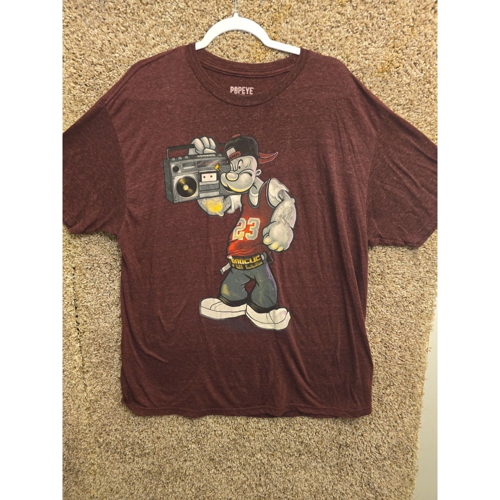 POPEYE BOOMBOX Red Graphic short sleeve Tee shirt Men's Size XXXL